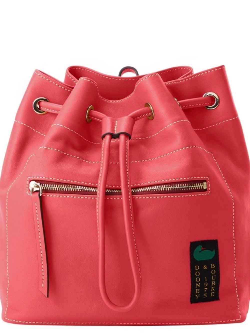 Dooney & Bourke Penrose Rouge Red Leather Drawstring Backpack